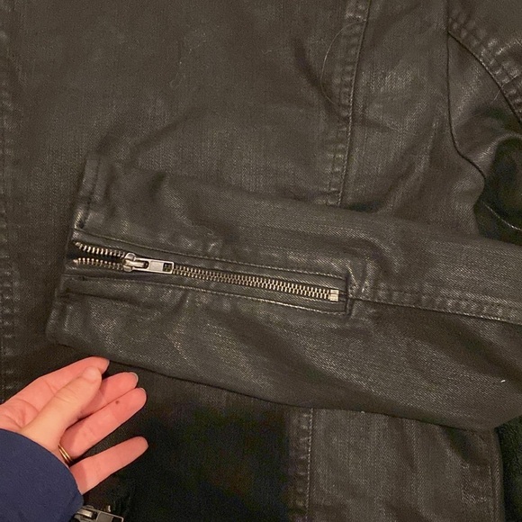 Free People Drape Front Coated Jacket Black 8 - Picture 10 of 10